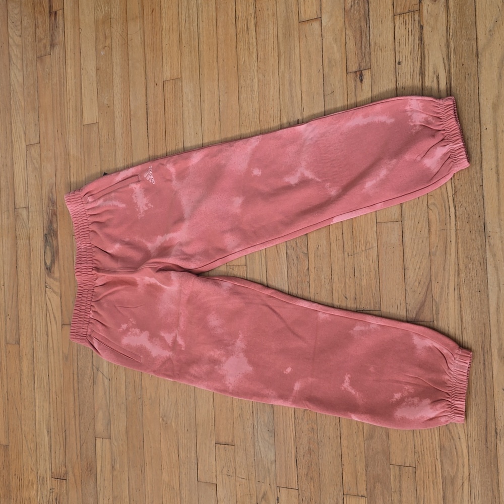 Adidas Junior Peach Tie-dye Cotton-Blend Sweatpants Fleece Jogger Size XL